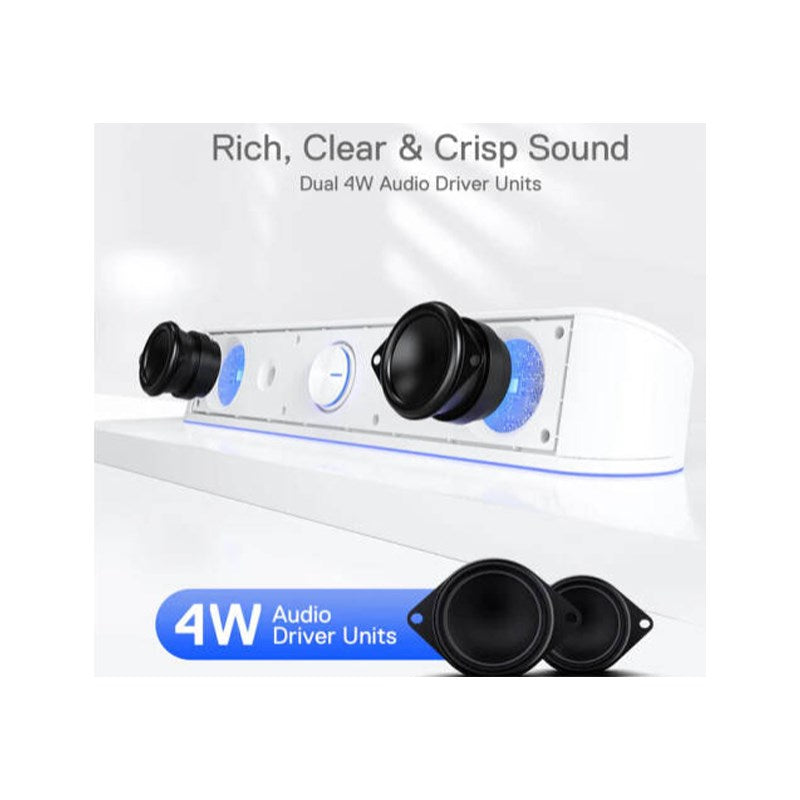 Redragon GS560W Adiemus RGB, 2.0 Channel, Wired Gaming Speaker - White Redragon GS560W Adiemus RGB, 2.0 Channel, Wired Gaming Speaker - White